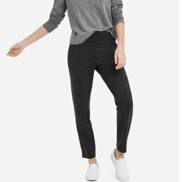 Kit and Ace Mulberry Grey 4 Cashmere Pull On High Rise Straight Leg Trouser Pant - Picture 1 of 14